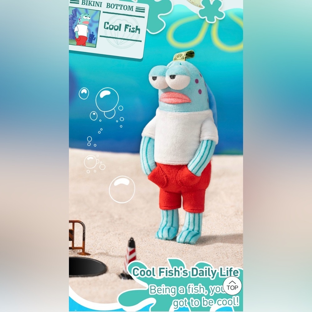 Pop Mart Bikini Bottom Buddies Plush Pendant Blind Box - Cool Fish